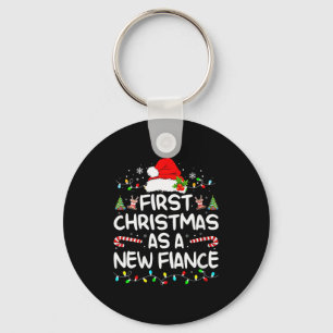 Womens First Christmas With My Hot New Fiance Enga Keychain