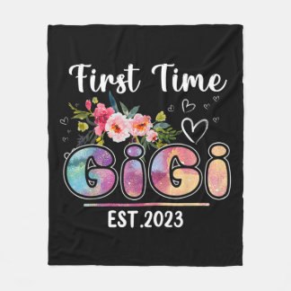 Womens First Time Gigi Est. 2023 Promoted To New Fleece Blanket