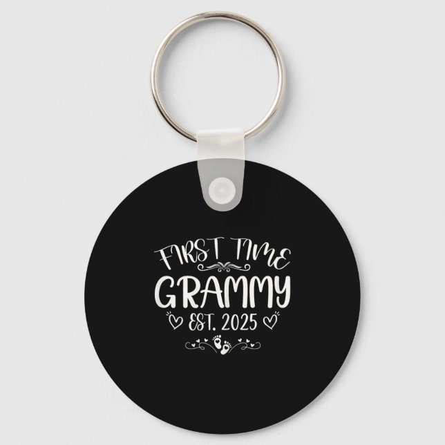 Womens First Time Grammy Est 2025 Soon To Be Mom M Keychain (Front)