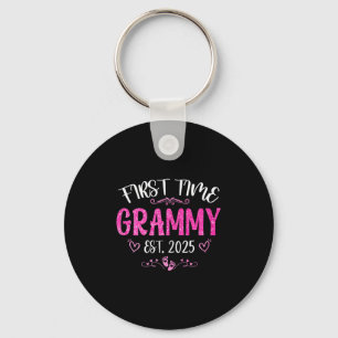 Womens First Time Grammy Est 2025 Soon To Be Mom M Keychain
