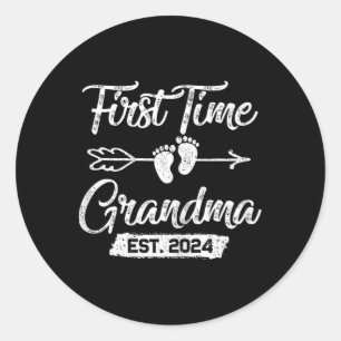 Womens First Time Grandma Mothers Day Soon To Be G Classic Round Sticker