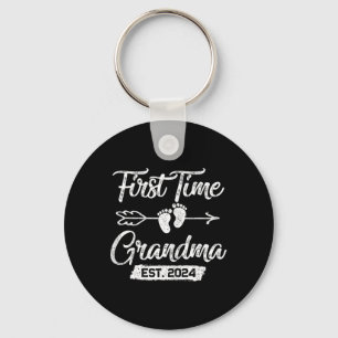 Womens First Time Grandma Mothers Day Soon To Be G Keychain