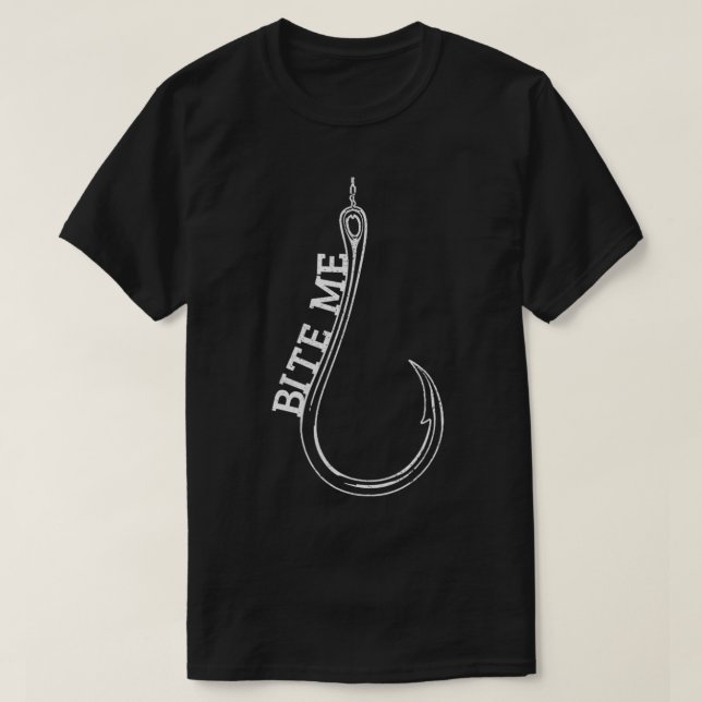 Womens Fishing Hook Bite Me Bass Catfish Pike Fish T-Shirt (Design Front)