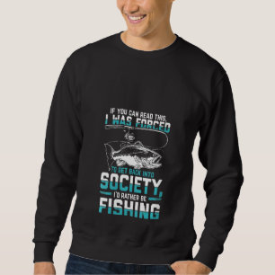 Womens Fishing Men Boys Funny Fishing Fish Sweatshirt