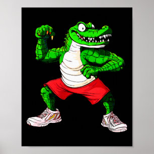 Womens Fitness Crocodile V-neck Poster