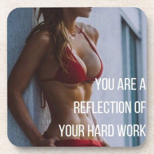 Women's Fitness Inspirational Words - Hard Work Coaster