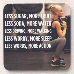 Women's Fitness Inspirational Words - More Action Coaster