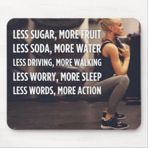 Women's Fitness Inspirational Words - More Action Mouse Pad