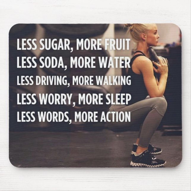 Women's Fitness Inspirational Words - More Action Mouse Pad (Front)