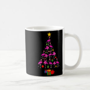 Womens Flamingo Christmas Tree Pajamas Santa Hat F Coffee Mug