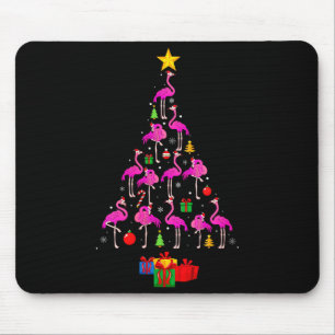 Womens Flamingo Christmas Tree Pajamas Santa Hat F Mouse Pad