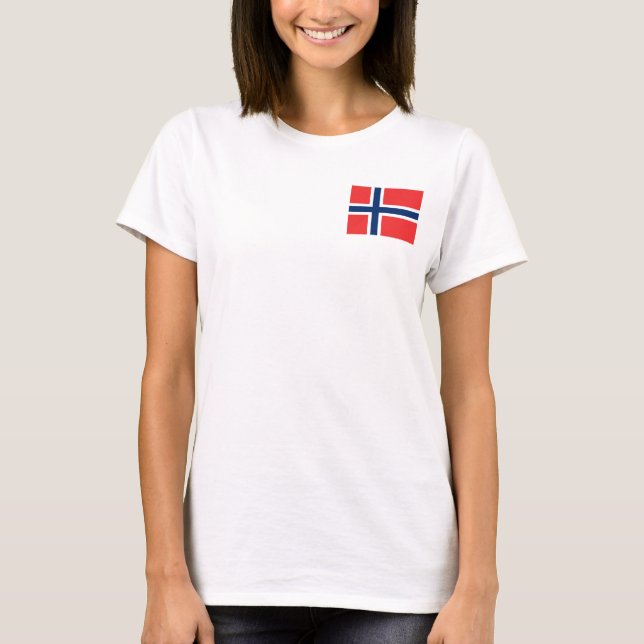 Women's  Fleece Jogger with flag of Norway T-Shirt (Front)