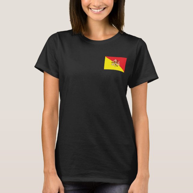 Women's  Fleece Zip Jogger with flag of Sicily T-Shirt (Front)