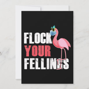Womens Flock Your Feelings Funny Flamingo Thank You Card