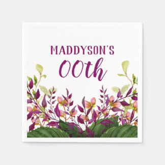 Women's Floral 80th 90th 91st 92nd 95th 98th 99th Napkin