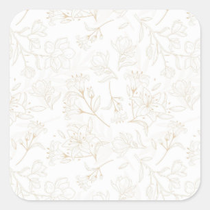 Women's Floral Abstract Vintage Watercolor Square Sticker