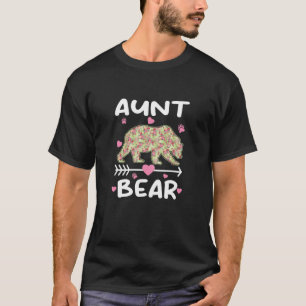 Womens Floral Aunt Bear Aunt Family Matching Mothe T-Shirt