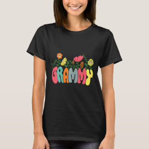 Womens floral retro vintage grammy happy mothersWo T-Shirt