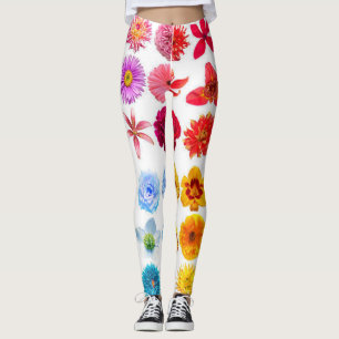 Women's Floral Rose Print Trousers - Customizable  Leggings