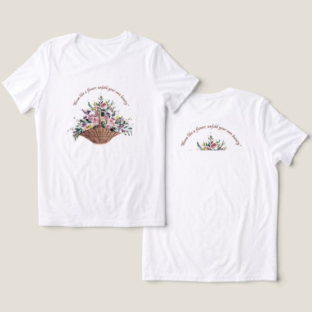 Womens floral tee minimalist  (Design Front & Back)