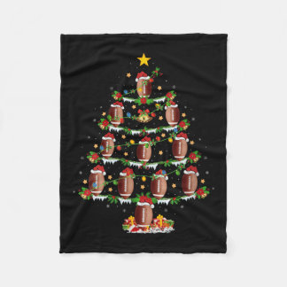 Womens Football Christmas Tree Lights Srts Player Fleece Blanket