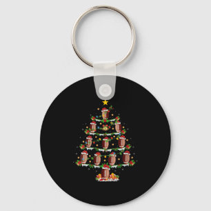 Womens Football Christmas Tree Lights Srts Player Keychain