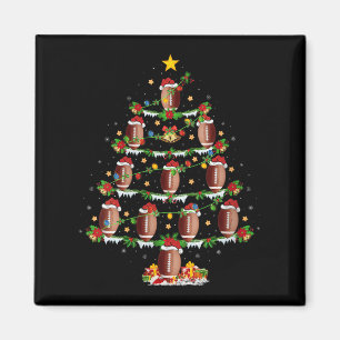 Womens Football Christmas Tree Lights Srts Player  Magnet
