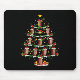 Womens Football Christmas Tree Lights Srts Player  Mouse Pad