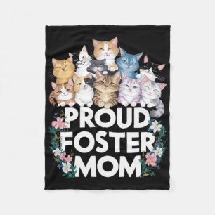 Womens Foster Cat Adopt Shirt Proud Foster Mom Fleece Blanket