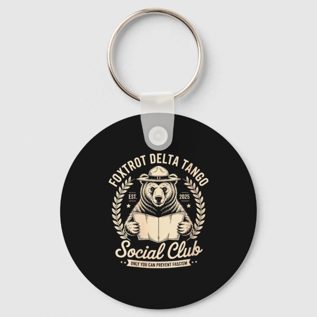 Womens Foxtrot Delta Tango Social Club Only You Ca Keychain (Front)