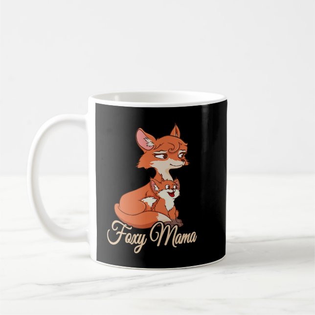 Womens FOXY MAMA Mom Quote Fox Love Mothers Day Coffee Mug (Left)