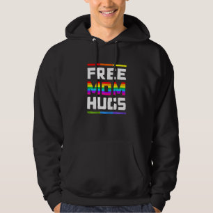 Womens Free Mom Hugs LGBT Pride Rainbow Hoodie
