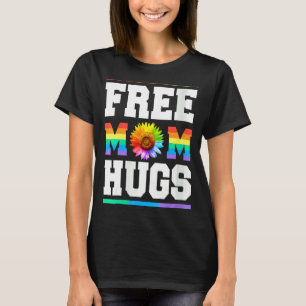 Womens Free Mom Hugs Pride Lgbt   V Neck T-Shirt