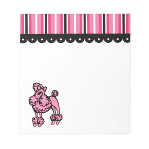 Women's French Pink Poodle Notepad Gift