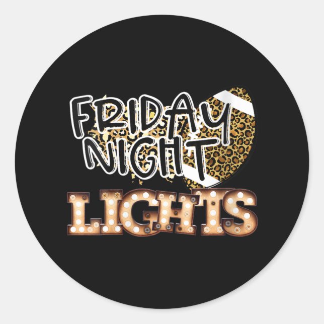 Womens Friday Night Lights Retro Football Bulb Che Classic Round Sticker (Front)