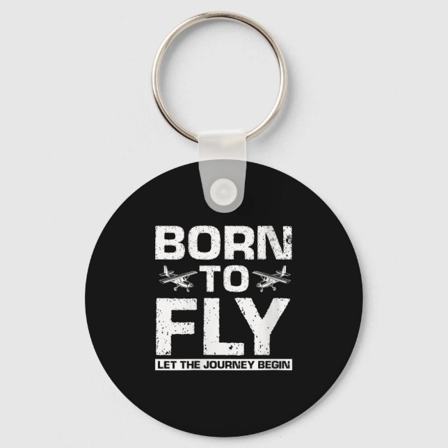 Womens Fuelled By Flight Let The Journey Begin Quo Keychain (Front)
