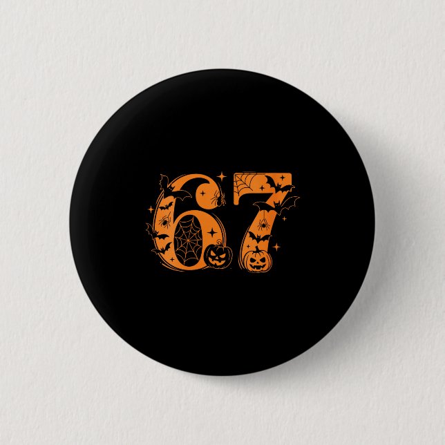 Womens Fun Six Seven 6 7 Meme Design Couples Hallo 2 Inch Round Button (Front)