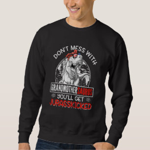 Womens Fun Women Retro Grandmothersaurus Dinosaur Sweatshirt
