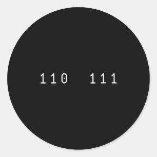 Womens Funny 67 Meme Binary Code Computer Science Classic Round Sticker