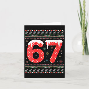 Womens Funny 67 Meme Christmas Pjs Six Seven Gen A Card
