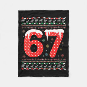 Womens Funny 67 Meme Christmas Pjs Six Seven Gen A Fleece Blanket
