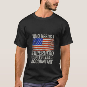 Womens Funny Accountant Superhero Vintage Tee For