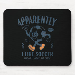 Womens Funny Apparently, I Like Soccer V-neck  Mouse Pad