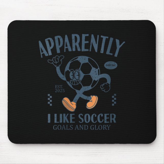 Womens Funny Apparently, I Like Soccer V-neck  Mouse Pad (Front)