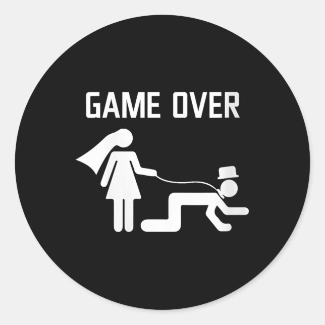 Womens Funny Bride Groom Wedding Bachelor Bachelor Classic Round Sticker (Front)