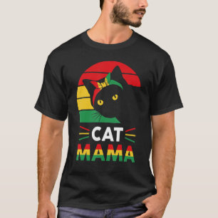 Womens Funny Cat Mama Black History Month Women Mo T-Shirt