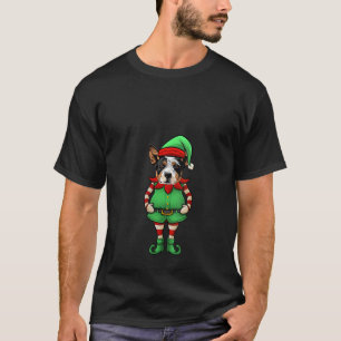 Womens Funny Christmas Elf Australian Cattle Dog B T-Shirt