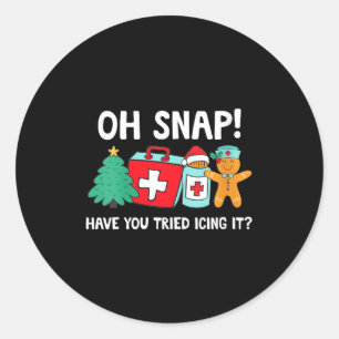 Womens Funny Christmas Nurse Have You Tried Icing  Classic Round Sticker