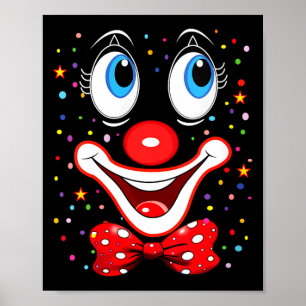 Women's funny clown costumes for children carnival poster