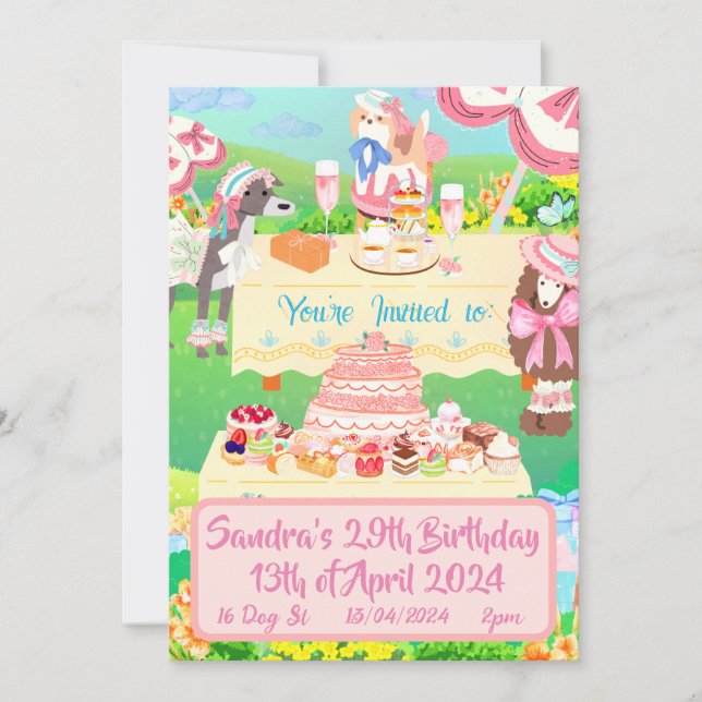 Women's Funny Customisable Birthday Invitation (Front)